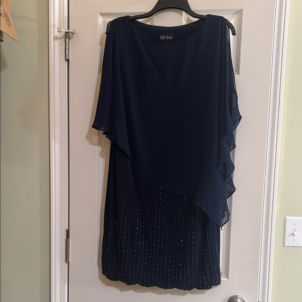 Navy Blue Women's Sheath Dress by DJ-JAZ